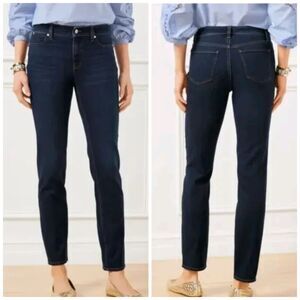 Talbots Jeans Womens 8P 8 Petite Flawless Five Pocket Slim Ankle Blue Dark Wash